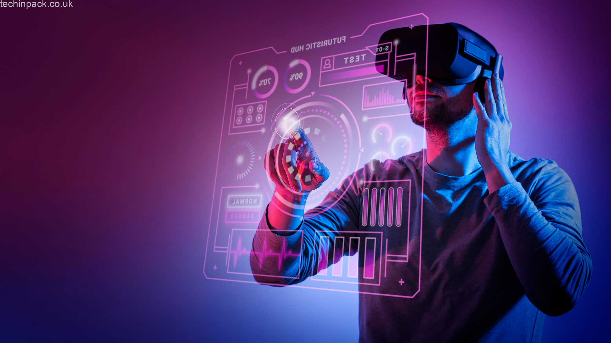 Spaietacle immersive experience combining AI, VR, AR, and interactive digital environment design concept illustration